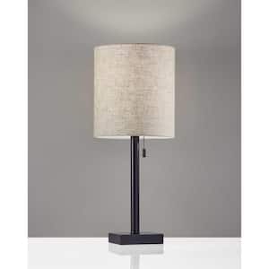 22 in. Black Standard Light Bulb Bedside Table Lamp