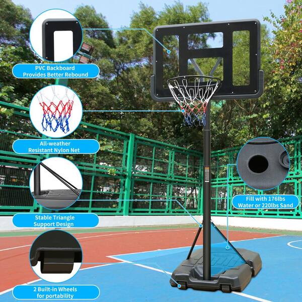 TIRAMISUBEST T-Goals 6.6 ft.- 10 ft. Height Adjustable Portable Basketball Hoop Basketball Hoop Stand Exclusive for Basketball Events