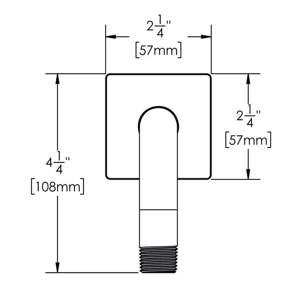 Polished Chrome Wall Mounted Shower Arm with Decorative Flange