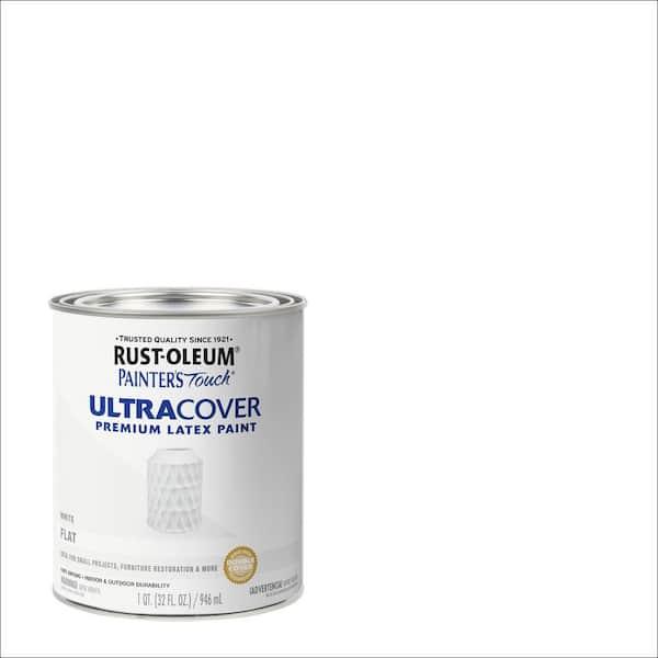 32 oz. Ultra Cover Flat White General Purpose Paint