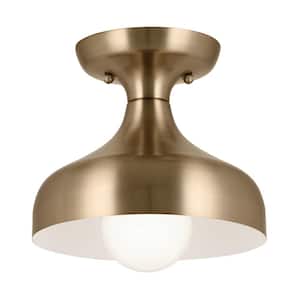 Sisu 8 in. 1-Light Champagne Bronze Hallway Modern Semi-Flush Mount Ceiling Light