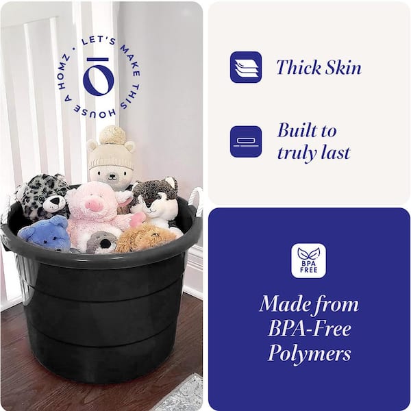 Beer Bucket HOMZ 4-Pack Utility Tub, Large Plastic Storage Bucket