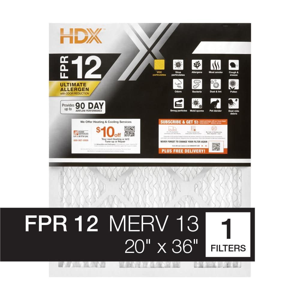 20 in. x 36 in. x 1 in. Ultimate Allergen Pleated Air Filter FPR 12, MERV 13 price history on PriceWatchPro