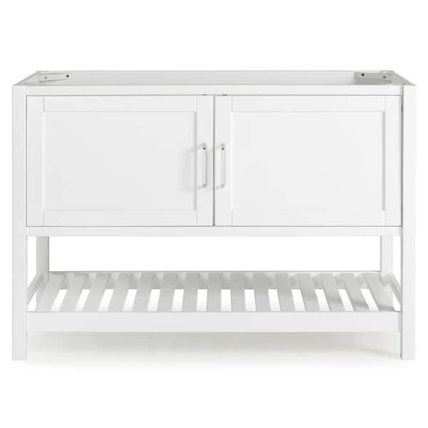 Alaterre Furniture Bennet 48 in. W x 21 in. D x 34 in. H Bath Vanity Cabinet without Top in White
