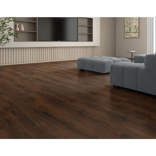 Vanderbilt Oak 12 mm T x 8 in. W Waterproof Laminate Wood Flooring (15.94 sq. ft./Case)