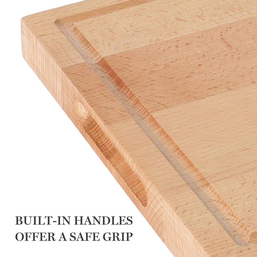 Lochner 18" x 12" Beech Wood Cutting Board with Juice Groove