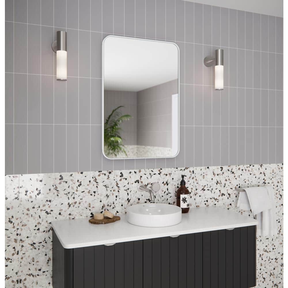 White Stainless Steel Recessed Medicine Cabinet with Adjustable Shelves