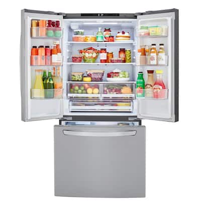 33 in. W 25 cu. ft. French Door Refrigerator with Filtered Ice in PrintProof Stainless Steel