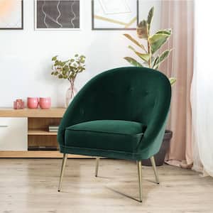 Contento Modern Green Velvet Upholstered Accent Leisure Chair Makeup Dressing Stool Living Room Sofa Chair