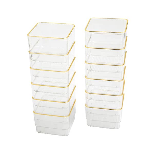 at Home 3-Piece Rectangle Non Slip Drawer Organizer Clear