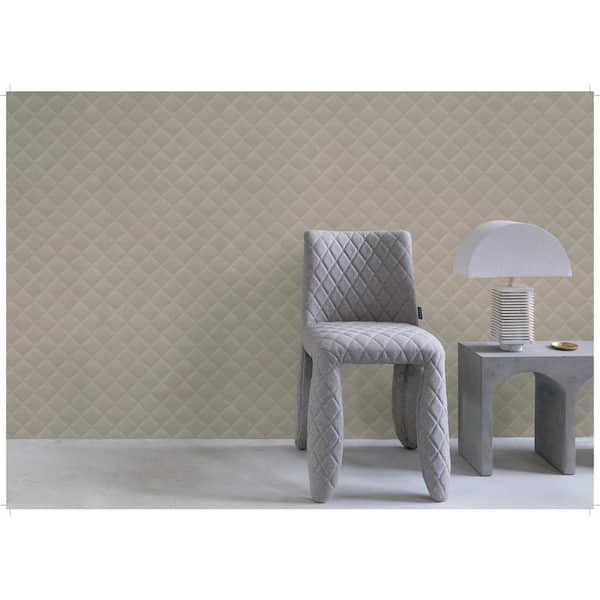 Walls Republic White 3D Geometric Cushion Print NonWoven Paper Paste the Wall Textured