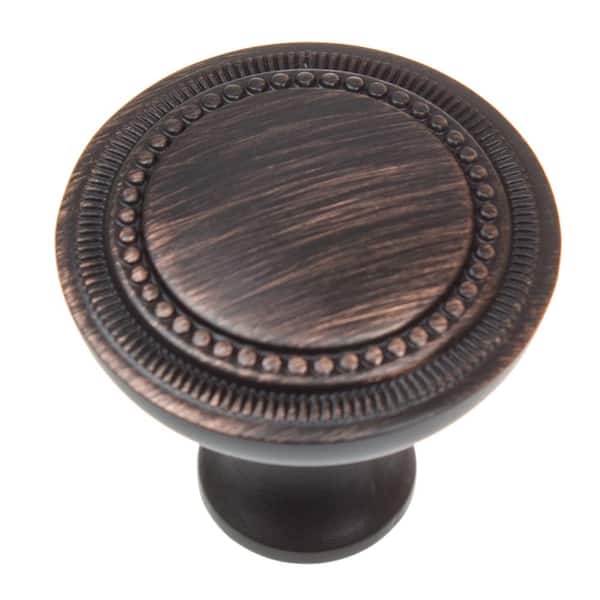 GlideRite 1-1/4 in. Dia Oil Rubbed Bronze Round Hammered Platinum Collection Cabinet Knob (10-Pack)