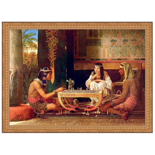 Design Toscano Egyptian Chess Players, 1865 by Lawrence Alma-Tadema Framed People Oil Painting Art Print 27.5 in. x 35.5 in.