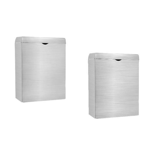 Alpine Industries Wall-Mounted Sanitary Napkin Receptacle in Stainless Steel (2-Pack)