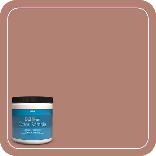 BEHR PREMIUM PLUS 8 oz. #ICC-102 Copper Pot Satin Enamel Interior/Exterior Paint & Primer Color Sample