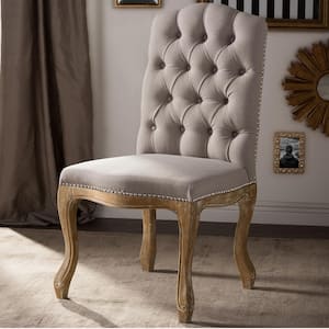 Hudson Beige Fabric Upholstered Dining Chair