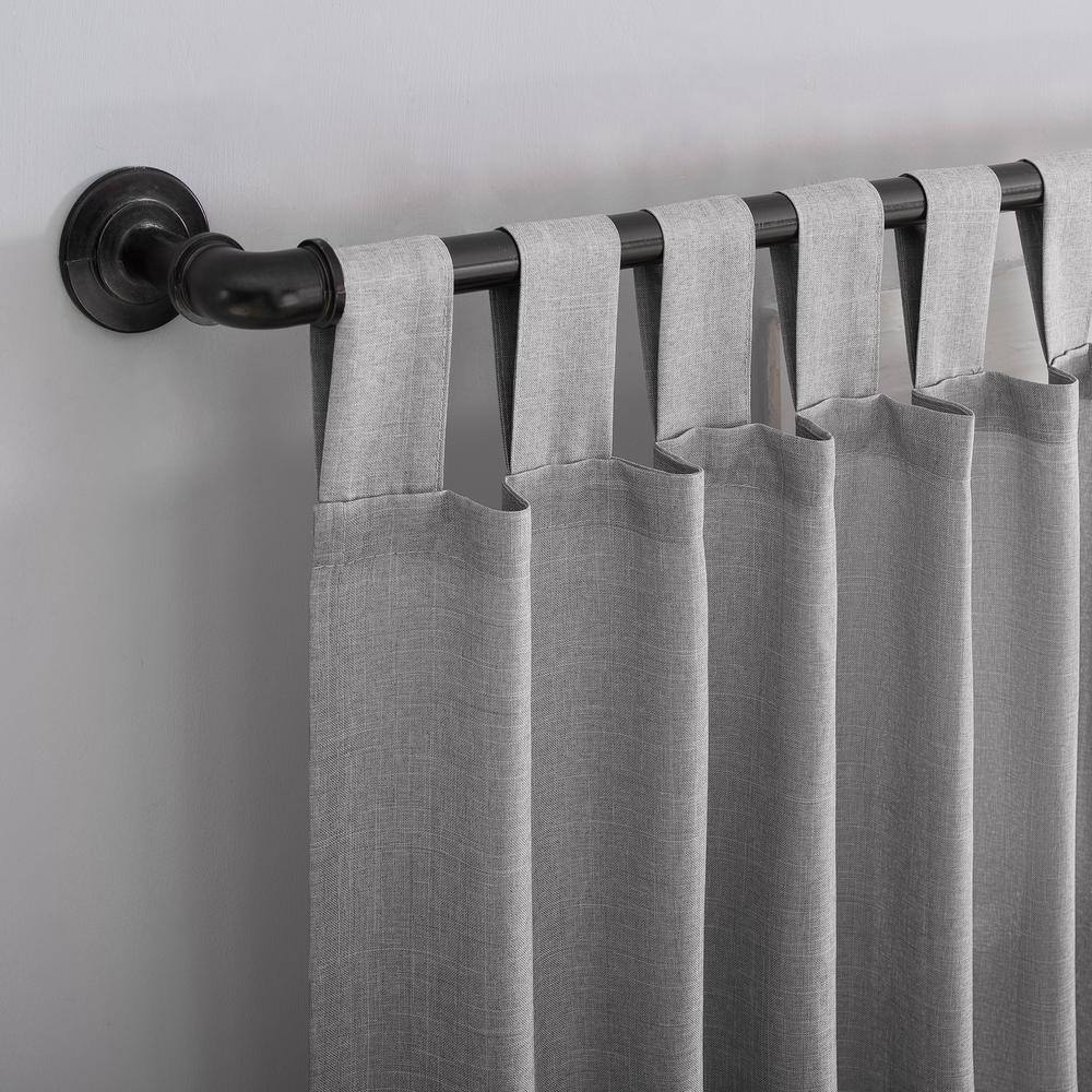 Silver Gray Sheer Tab Top Polyester Window Panel