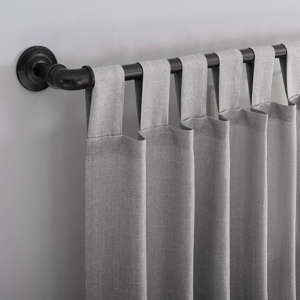 Silver Gray Heathered Texture Tab Top Sheer Curtain Panel