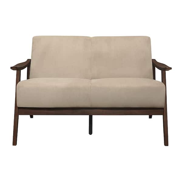 Lazzara Lonita 51 in. W Light Brown Velvet Loveseat