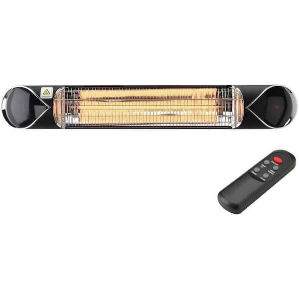 Hanover 35.4 in. W Electric Infrared Carbon Heat Lamp with Mounting Bracket and Remote Control, 131 sq. ft., Black
