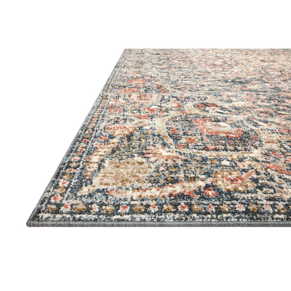 Saban Spice & Blue Round Easy-Care Synthetic Area Rug, 45"