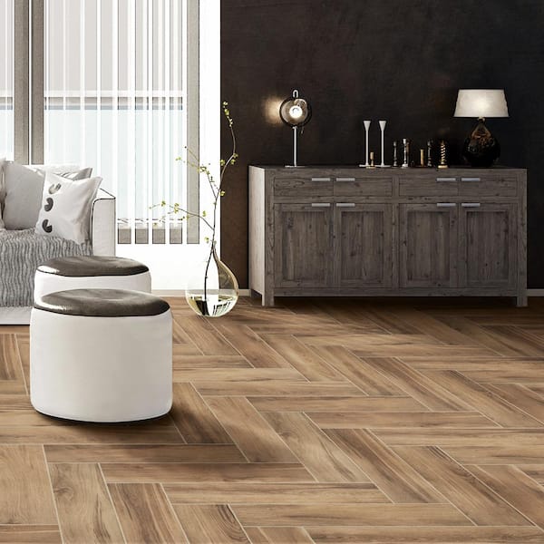 Alpine Sand 6 in. x 24 in. Porcelain Floor and Wall Tile Sample (0.93 sq. ft./Piece)