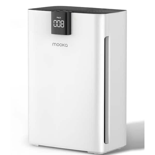 Elexnux 3000 sq. ft. HEPA True Personal Tabletop Air Purifier in Whites with PM 2.5, Air Quality Sensors, for Home, Ozone Free