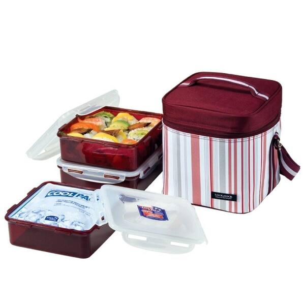 Lock and Lock Square Lunch Box 3 Piece Set Purple-DISCONTINUED