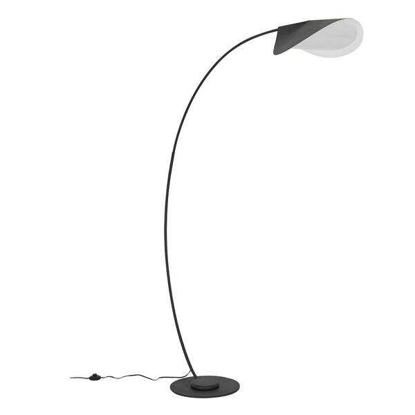 Lightview Pro 55 in. Classic Black Industrial 1-Light 3-Way Dimming 1.75X  Magnifying LED Swing Arm Rolling Floor Lamp