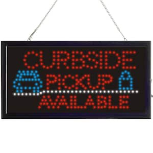 19 in. x 10 in. LED Rectangular Curbside Pickup Available Sign with 2 Display Modes