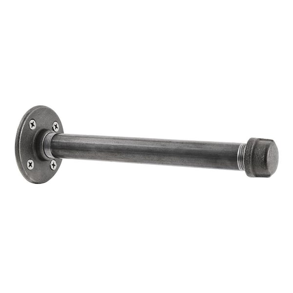 10 in. Black Industrial Steel Pipe Shelf Bracket