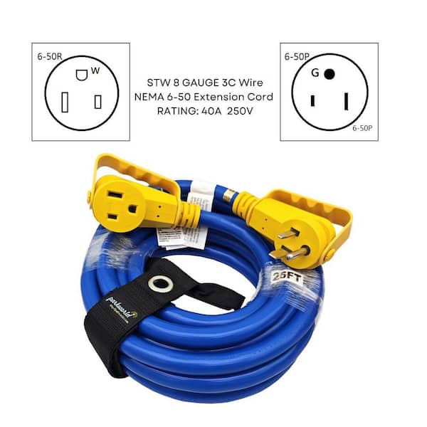 parkworld 25 ft. 8/3 50 Amp 250-Volt Outdoor NEMA 6-50 Welder
