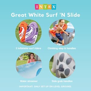 Surf 'N Slide Inflatable Kids Backyard Splash Water Slide with 2 Surf Rider