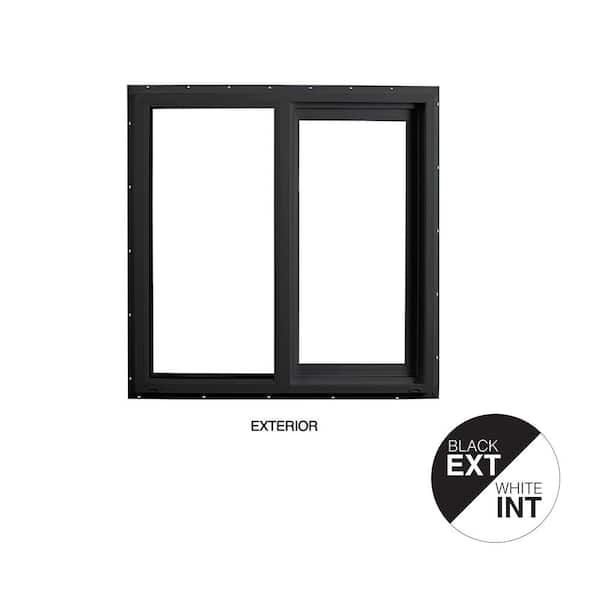 Ply Gem 47.5 in. x 47.5 in. Select Series Left Hand Horizontal Sliding Vinyl Black Window with White Int, HPSC Glass and Screen