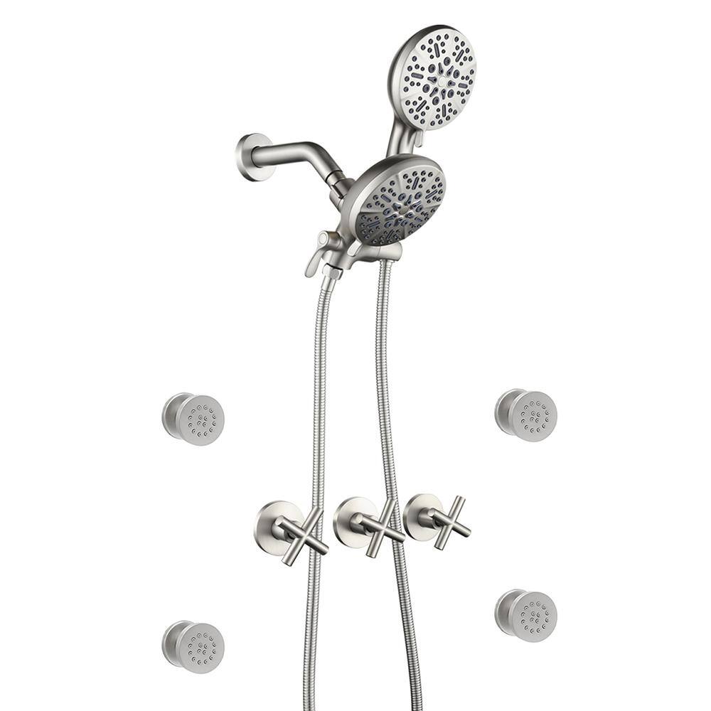 UKISHIRO Robin 3Handle 7 Spray Shower Faucet 2.5 GPM with Hand Shower
