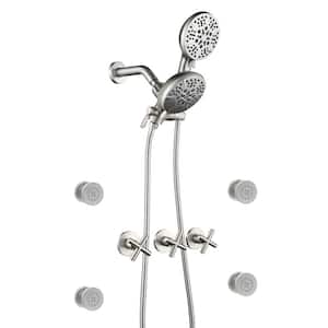 Robin 3-Handle 7 -Spray Shower Faucet 2.5 GPM with Hand Shower Pressure Balance in Brushed Nickel, with 4 Body Jets