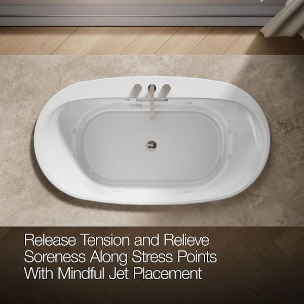 KOHLER Underscore 66 in. x 36 in. Oval Whirlpool Bathtub with