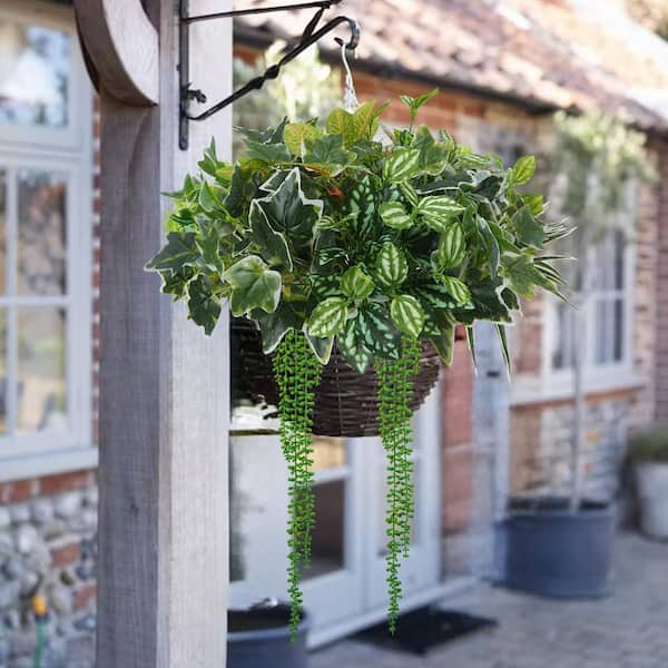 4.7 in. 17-Pack UV Resistant Green Indoor Outdoor Artificial Shrub