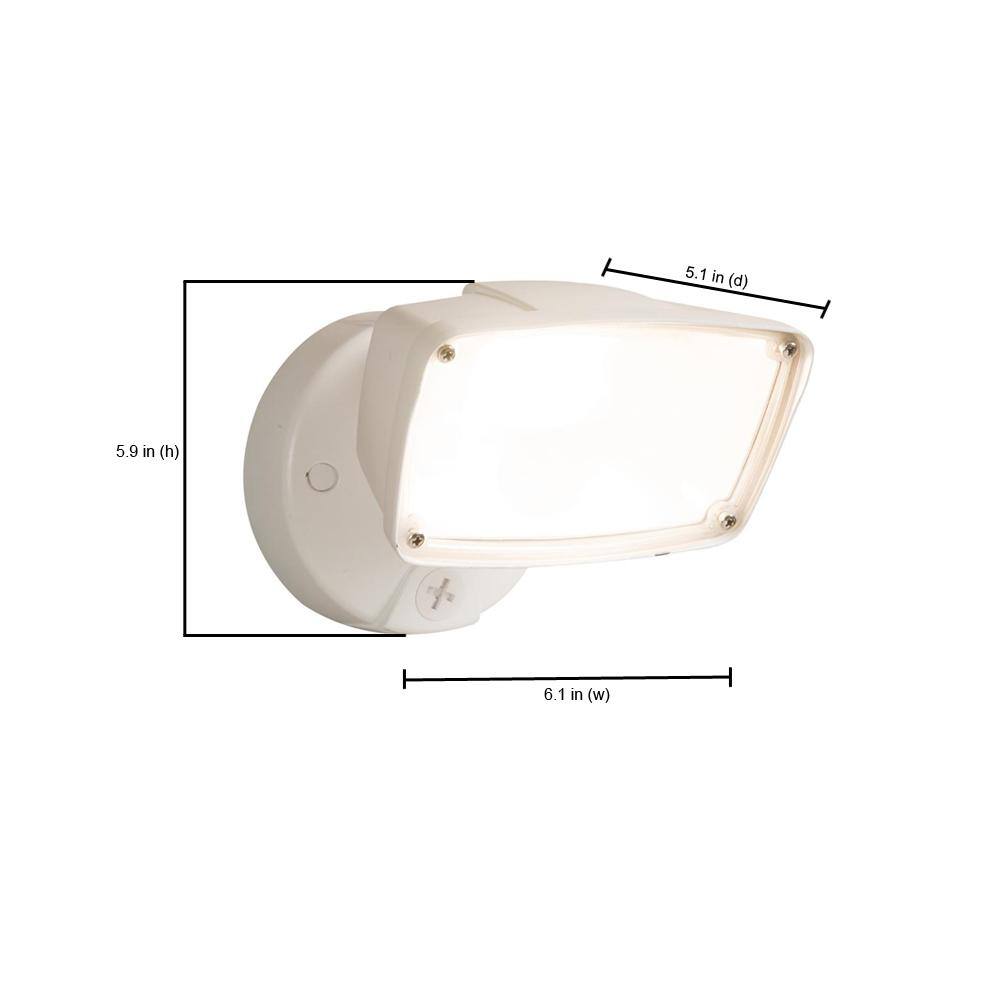 Halo White Polycarbonate LED Outdoor Security Floodlight