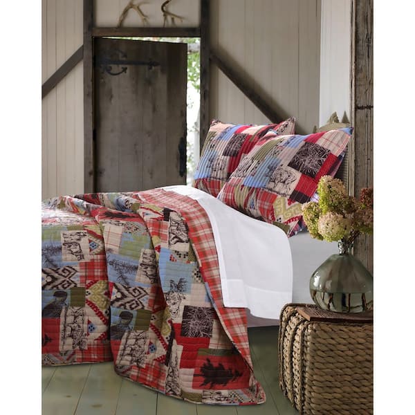 Greenland Home Fashions Rustic Lodge 3-Piece Multicolored Full and Queen Quilt Set