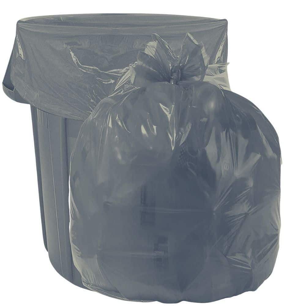 Plasticplace Toter Compatible Trash Bags, 64 Gallon, Black (25 Count)