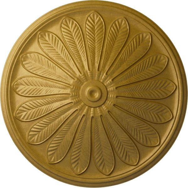 Ekena Millwork 25-1/2 in. x 5-1/2 in. Brontes Urethane Ceiling Medallion (Fits Canopies upto 3-5/8 in.), Pharaohs Gold
