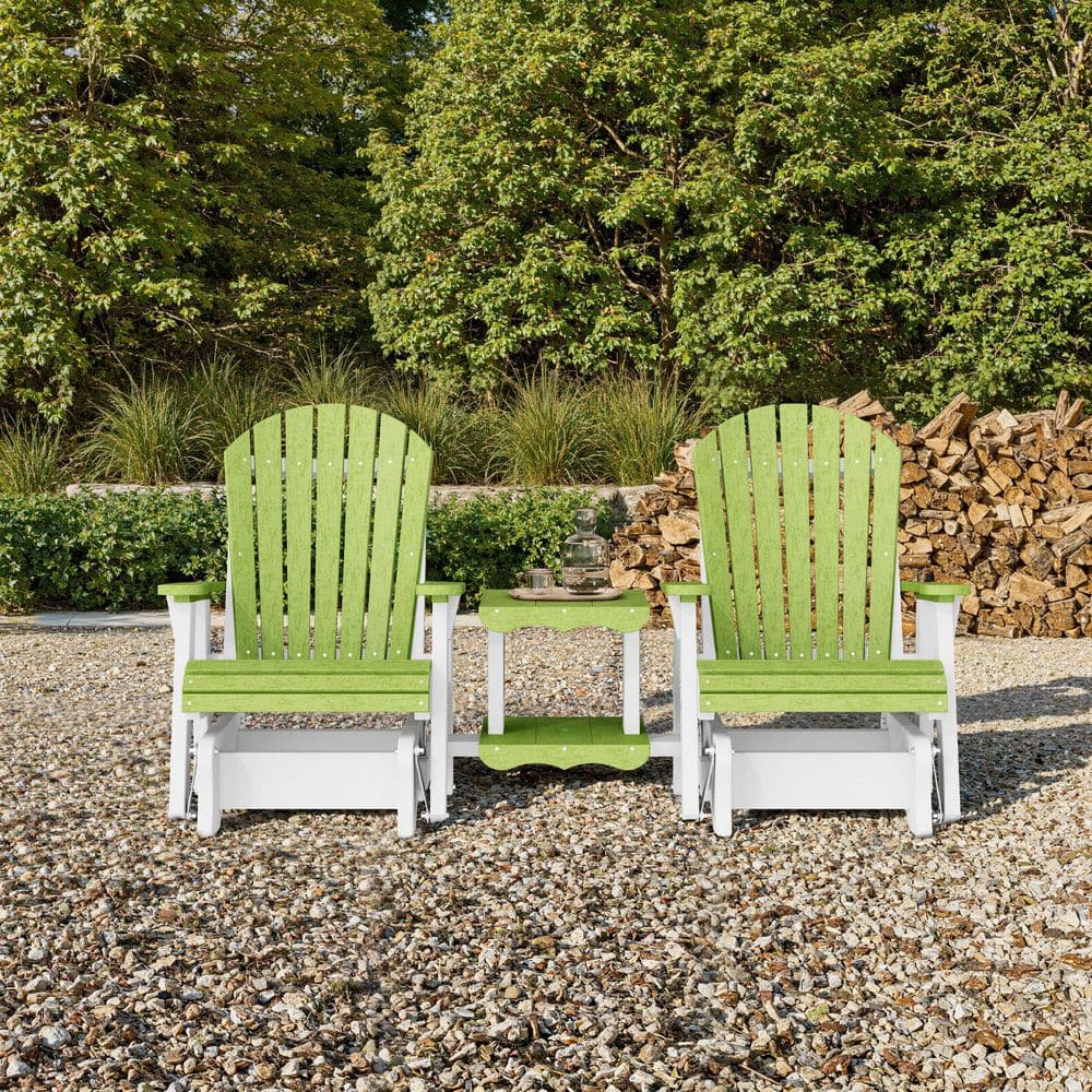 Heritage 2-Person Lime Green and White HDPE Plastic Outdoor Double Rock-A-Tee Glider Set price history on PriceWatchPro