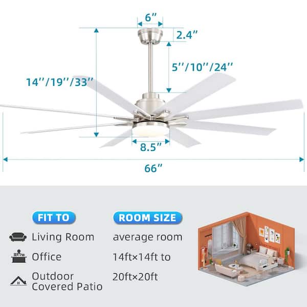 Sofucor 66 in. LED Indoor/Outdoor Nickel Smart Modern Sofucor 66 in. LED Indoor/Outdoor Nickel Smart Modern