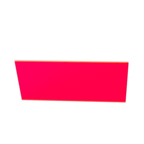 Falken Design 12 in. x 48 in. x 1/8 in. Thick Acrylic Fluorescent Red 9095 Sheet