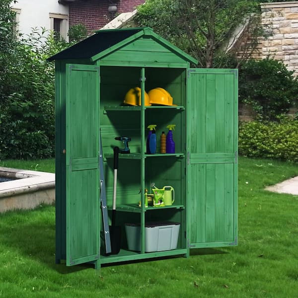3 ft. W x 1.5 ft. D Wood Storage Shed, Garden Tool Cabinet with