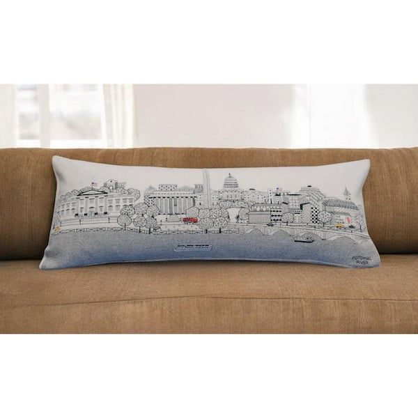 Cream Solid Polyester 14 in. X 35 in. Throw Pillow