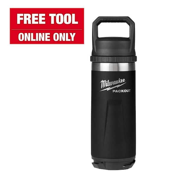 Milwaukee PACKOUT Black 18 oz. Insulated Bottle W/Chug Lid
