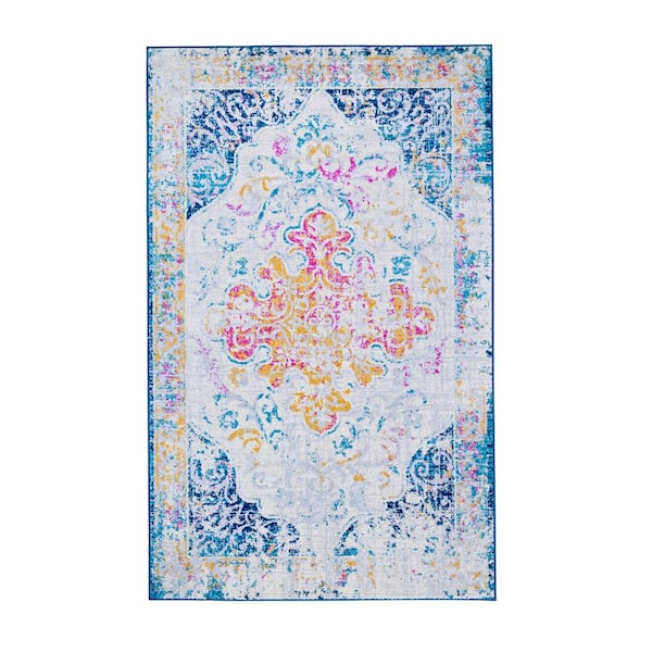 Unbranded Elite Multi 6 ft. 7 in. x 9 ft. Bohemian Distressed Area Rug