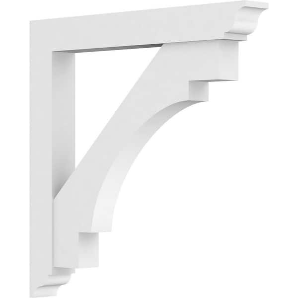 Ekena Millwork Standard Merced 3 in. W x 30 in. H x 30 in. D Signature Urethane Polyurethane Bracket With Traditional Ends